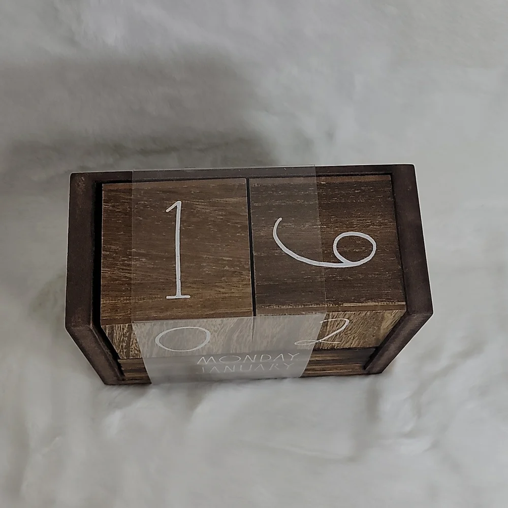 Rae Dunn Wooden Block Desk Calendar